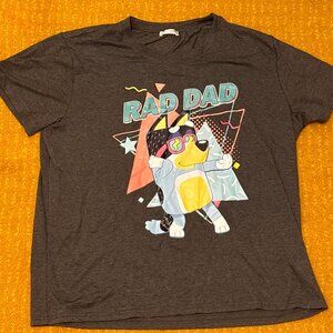 BLuey Men's XL T Shirt Bandit dancing dog RAd like Dad